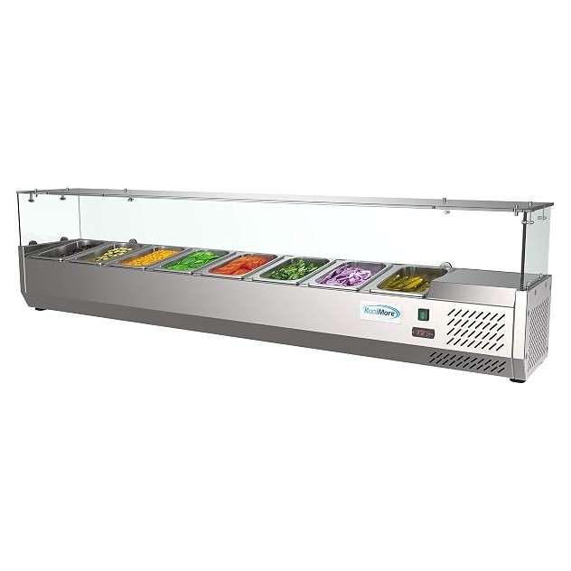 KoolMore Condiment Prep Rail Station w/ Sneeze Guard KoolMore Condiment Prep Rail Station w/ Sneeze Guard