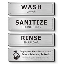 Wash-Rinse-Sanitize 3-Compartment Sink Labels Wash-Rinse-Sanitize 3-Compartment Sink Labels