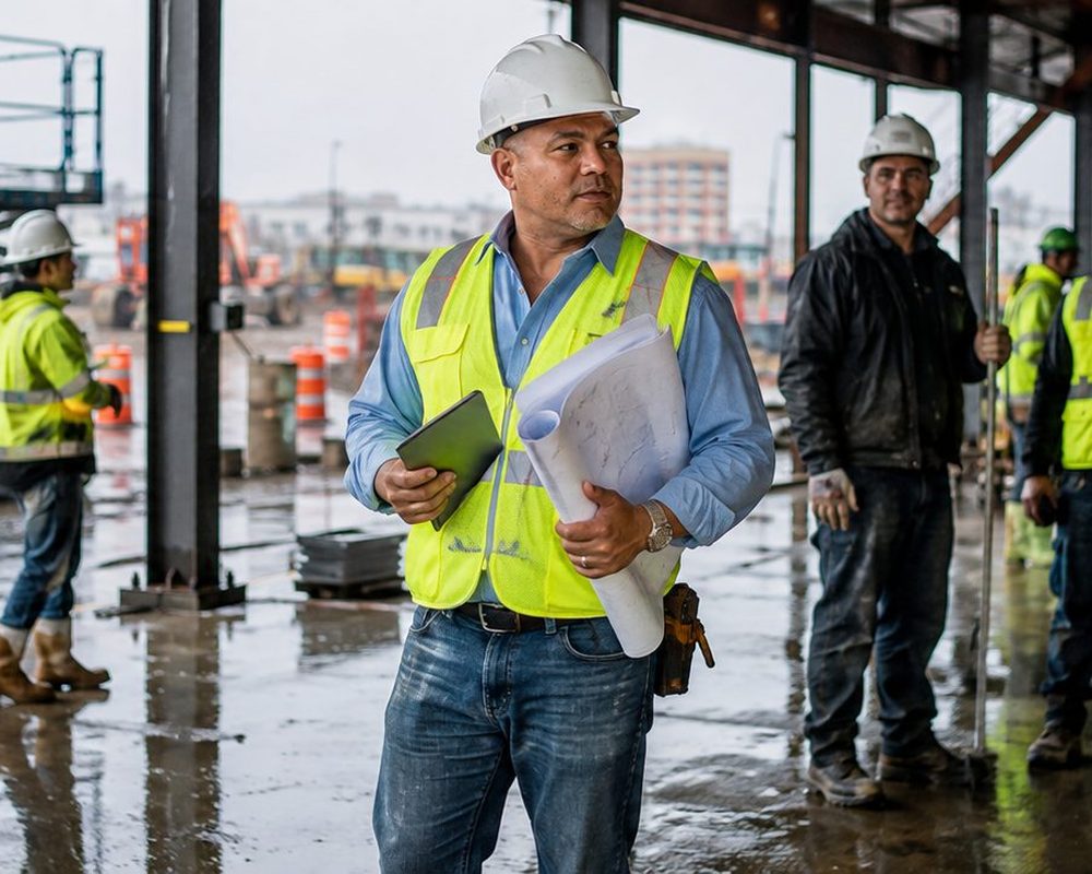 Digital tools reshape skilled trades | Labor Dia Digital tools reshape skilled trades โ Coastal concrete construction crew setting rebar and formwork on an oceanfront job site